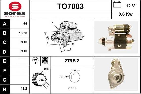 Sera TO7003 - Стартер autosila-amz.com