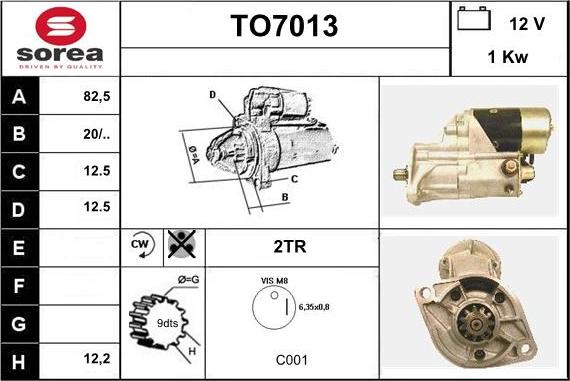 Sera TO7013 - Стартер autosila-amz.com