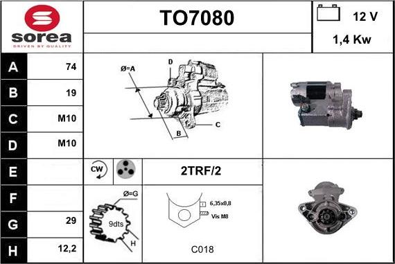 Sera TO7080 - Стартер autosila-amz.com