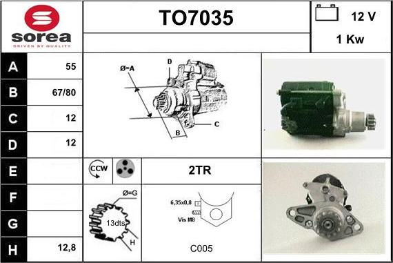 Sera TO7035 - Стартер autosila-amz.com