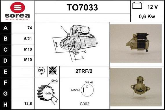 Sera TO7033 - Стартер autosila-amz.com