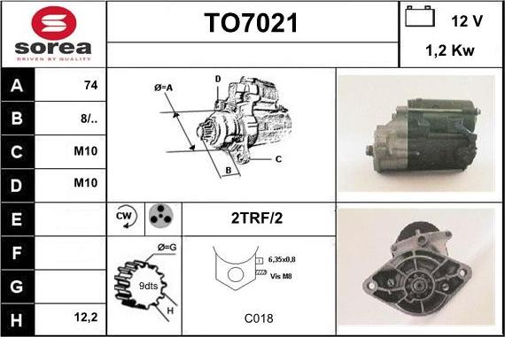 Sera TO7021 - Стартер autosila-amz.com