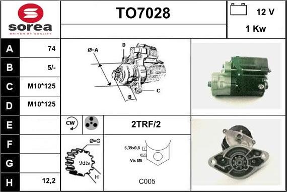 Sera TO7028 - Стартер autosila-amz.com