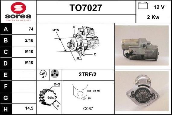 Sera TO7027 - Стартер autosila-amz.com