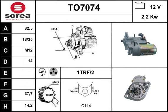 Sera TO7074 - Стартер autosila-amz.com