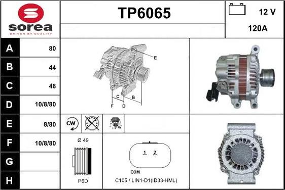 Sera TP6065 - Генератор autosila-amz.com