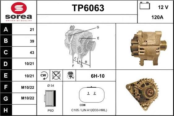 Sera TP6063 - Генератор autosila-amz.com