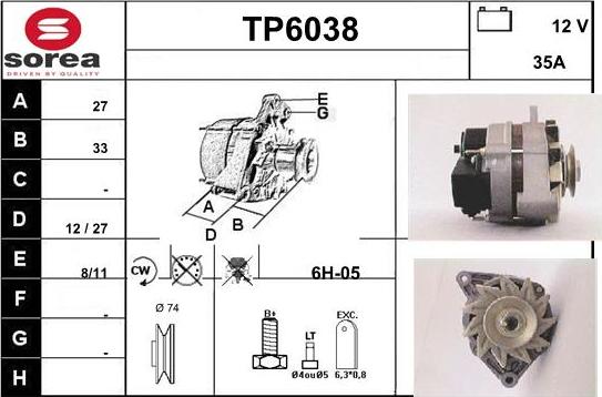 Sera TP6038 - Генератор autosila-amz.com