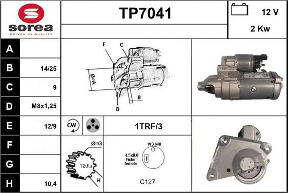 Sera TP7041 - Стартер autosila-amz.com