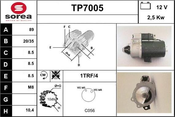 Sera TP7005 - Стартер autosila-amz.com