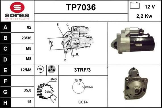 Sera TP7036 - Стартер autosila-amz.com