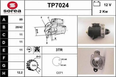 Sera TP7024 - Стартер autosila-amz.com