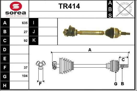 Sera TR414 - Приводной вал autosila-amz.com