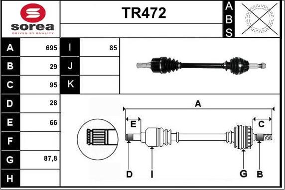 Sera TR472 - Приводной вал autosila-amz.com