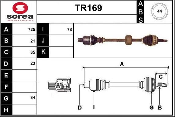 Sera TR169 - Приводной вал autosila-amz.com