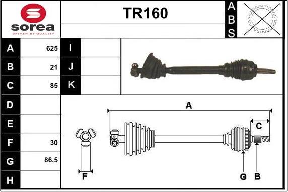 Sera TR160 - Приводной вал autosila-amz.com