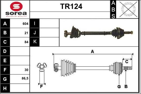 Sera TR124 - Приводной вал autosila-amz.com