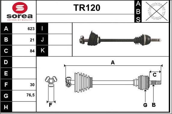 Sera TR120 - Приводной вал autosila-amz.com