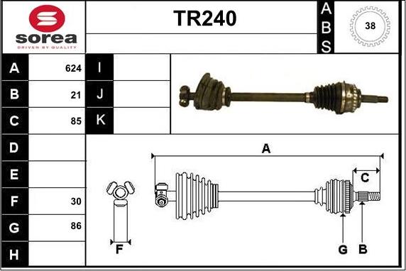 Sera TR240 - Приводной вал autosila-amz.com