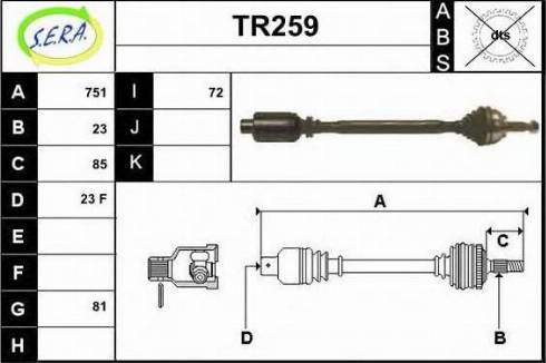 Sera TR259 - Приводной вал autosila-amz.com