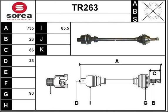 Sera TR263 - Приводной вал autosila-amz.com