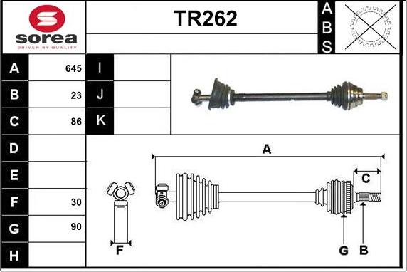 Sera TR262 - Приводной вал autosila-amz.com