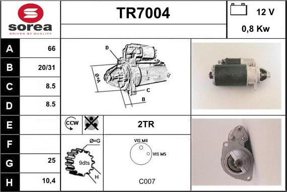 Sera TR7004 - Стартер autosila-amz.com