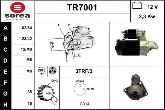 Sera TR7001 - Стартер autosila-amz.com