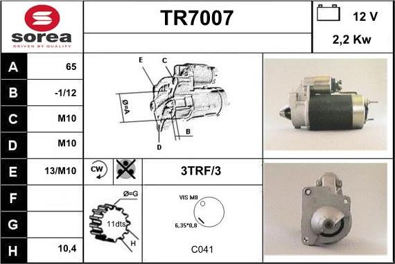 Sera TR7007 - Стартер autosila-amz.com