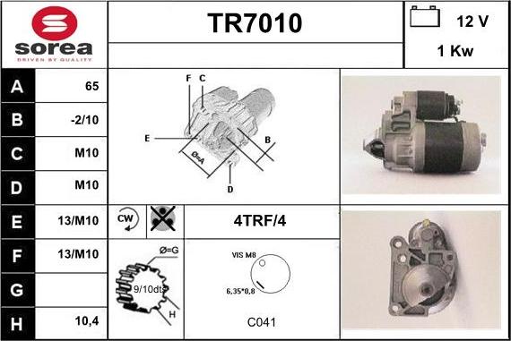 Sera TR7010 - Стартер autosila-amz.com