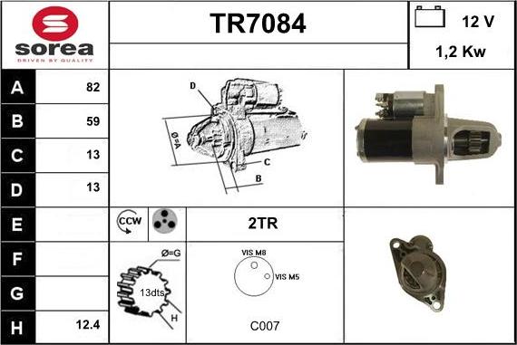 Sera TR7084 - Стартер autosila-amz.com