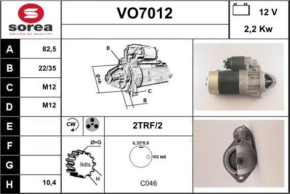 Sera VO7012 - Стартер autosila-amz.com