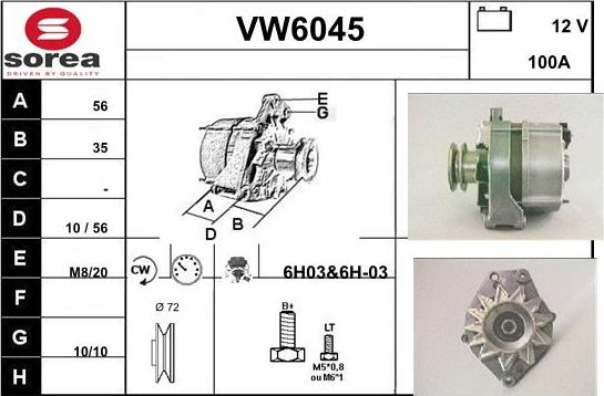 Sera VW6045 - Генератор autosila-amz.com