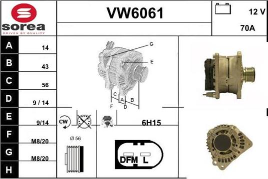 Sera VW6061 - Генератор autosila-amz.com