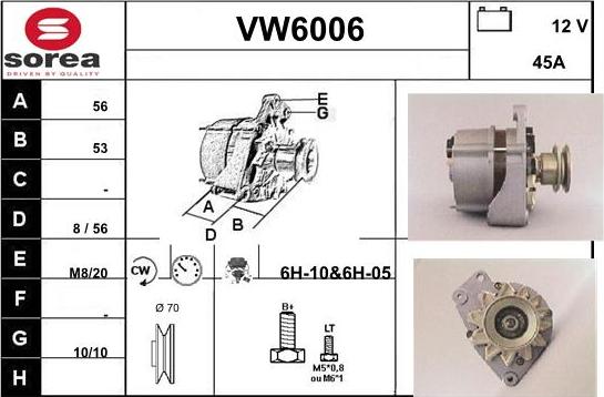 Sera VW6006 - Генератор autosila-amz.com