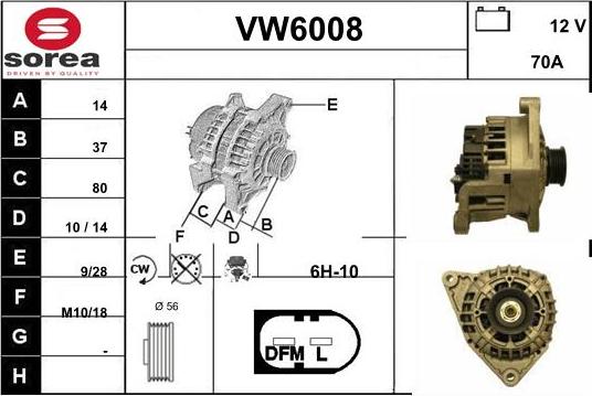 Sera VW6008 - Генератор autosila-amz.com