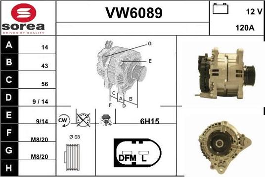 Sera VW6089 - Генератор autosila-amz.com