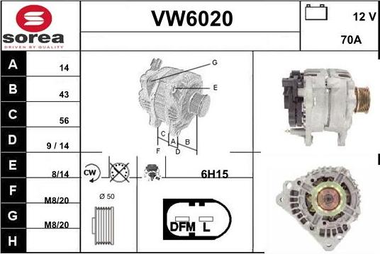 Sera VW6020 - Генератор autosila-amz.com