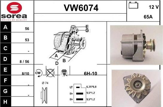 Sera VW6074 - Генератор autosila-amz.com