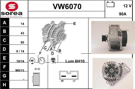 Sera VW6070 - Генератор autosila-amz.com