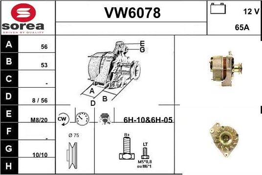 Sera VW6078 - Генератор autosila-amz.com