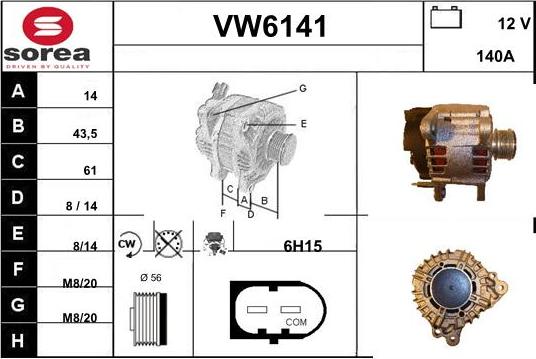 Sera VW6141 - Генератор autosila-amz.com