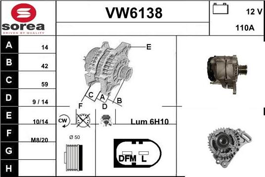 Sera VW6138 - Генератор autosila-amz.com