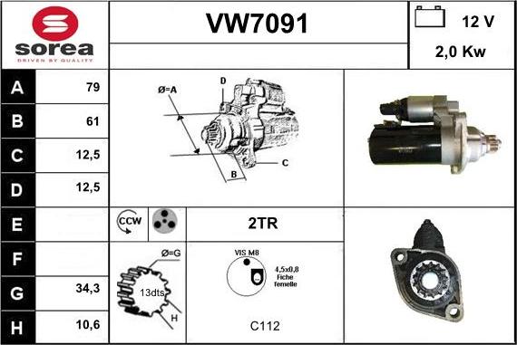 Sera VW7091 - Стартер autosila-amz.com