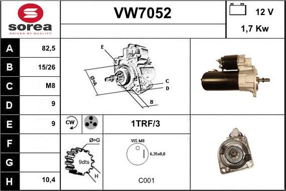 Sera VW7052 - Стартер autosila-amz.com