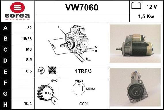 Sera VW7060 - Стартер autosila-amz.com