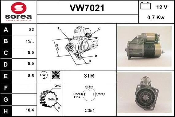 Sera VW7021 - Стартер autosila-amz.com