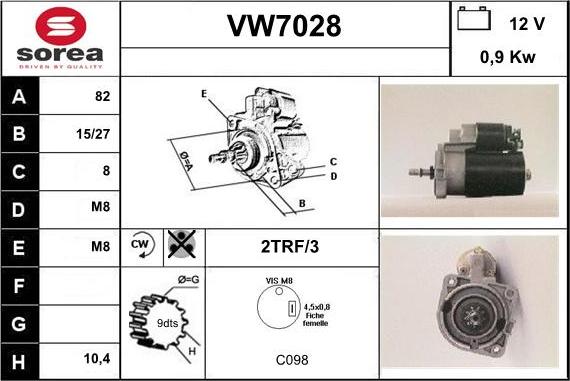 Sera VW7028 - Стартер autosila-amz.com