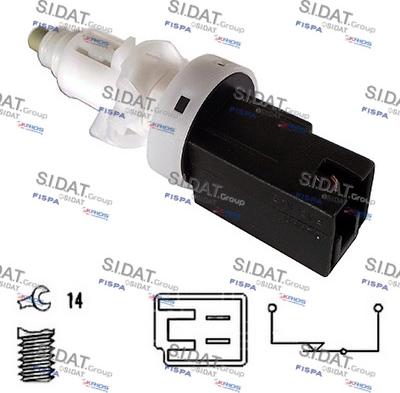 Sidat 5.140033A2 - Выключатель фонаря сигнала торможения autosila-amz.com