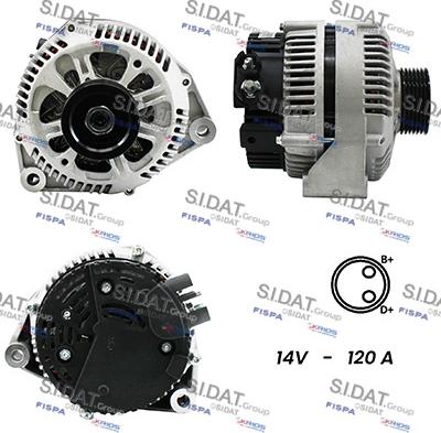 Sidat A12VA0802A2 - Генератор autosila-amz.com